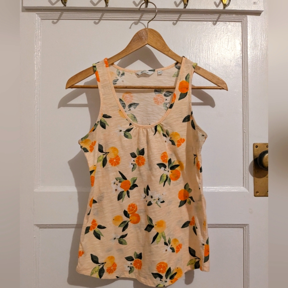 Citrus print sleeveless top